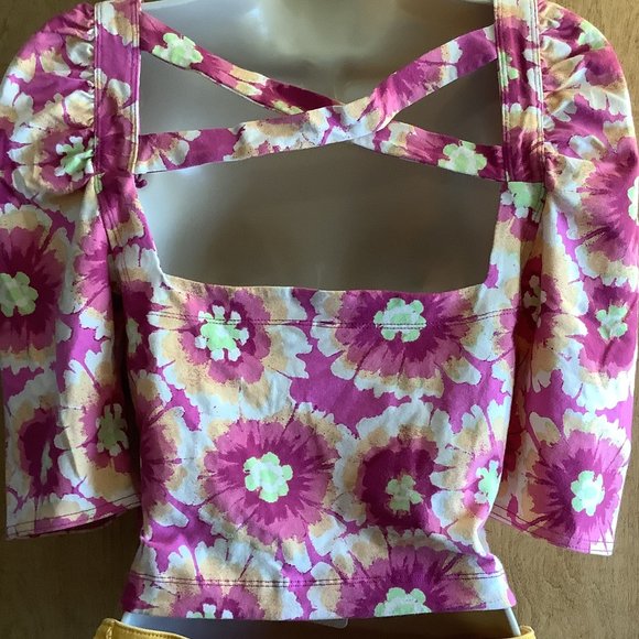NWT Free People Floral Top Size: Medium - Picture 5 of 8